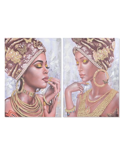 Canvas Home ESPRIT Canvas MDF Wood 70 x 3 x 100 cm