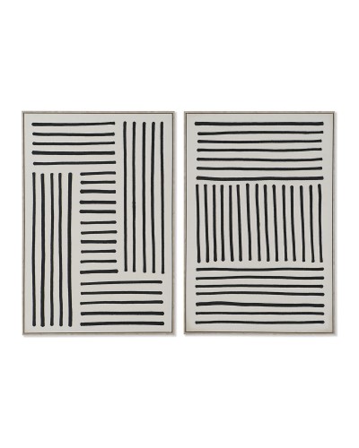 Quadro Home ESPRIT Bianco Nero Città 83 x 4,5 x 123 cm (2 Unità)