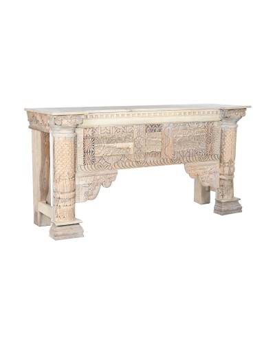 Table d'appoint Home ESPRIT Blanc Bois de manguier 182 x 54 x 91 cm