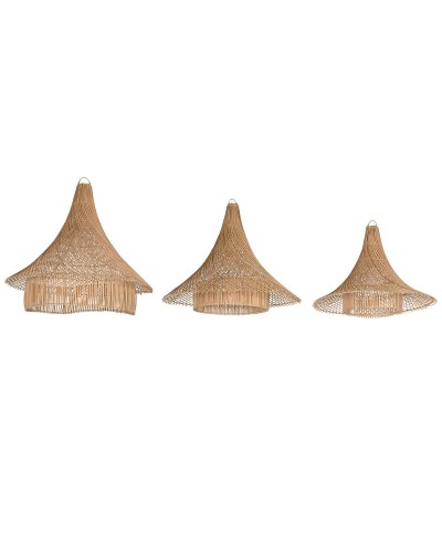 Pantalla de Lámpara Home ESPRIT Natural 80 x 80 x 75 cm (3 Piezas)