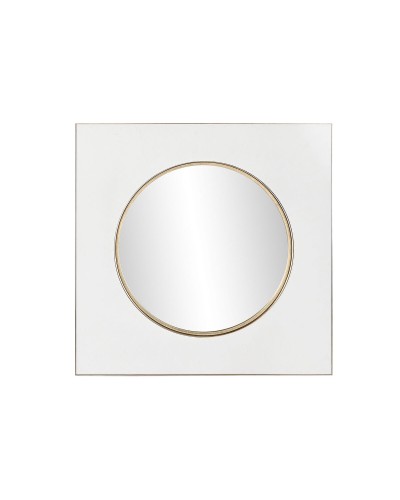 Wandspiegel Home ESPRIT Weiß Gold Eisen Spiegel 100 x 4 x 100 cm