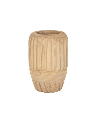 Vase Home ESPRIT Natural Paolownia wood 29 x 29 x 42 cm