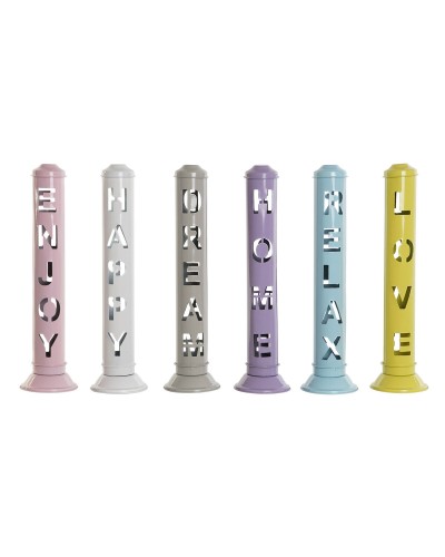 Essential oil burner DKD Home Decor Relax Metal Urban 8 x 8 x 32 cm Incense (6 Units)