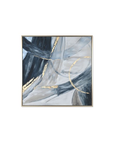 Schilderij Home ESPRIT Blauw Wit Abstract Modern 131 x 3,8 x 131 cm