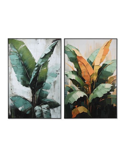 Tela Home ESPRIT Verde Palme Tropicale 80 x 3,5 x 120 cm (2 Unità)