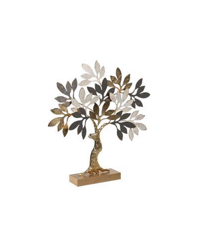 Deko-Figur Home ESPRIT Grau Gold Baum Moderne 50 x 9 x 52 cm