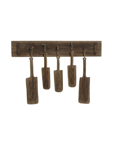 Appendiabiti da parete Home ESPRIT Naturale Legno di paulownia 89 x 6 x 62 cm