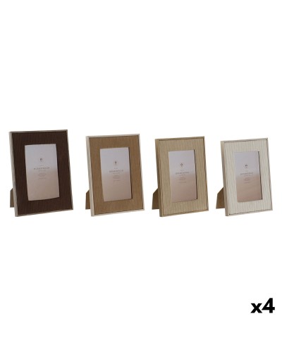 Fotorahmen Home ESPRIT Braun Beige Samt Kristall Moderne (4 Stück)