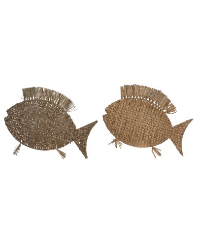 Decoratieve figuren Home ESPRIT Natuurlijk Vis Mediterrane 63 x 5 x 50 cm (2 Stuks)