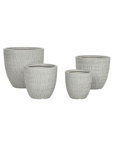 Blumentopf Home ESPRIT Grau Magnesium 44 x 44 x 43 cm (4 Stück)