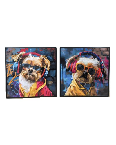 Schilderij Home ESPRIT Aluminium Hout MDF 50 x 3,5 x 50 cm