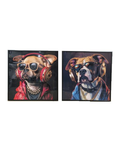 Schilderij Home ESPRIT Aluminium Hout MDF 50 x 3,5 x 50 cm