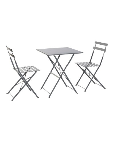 Tisch-Set mit 2 Stühlen Home ESPRIT Grau 60 x 60 x 71 cm