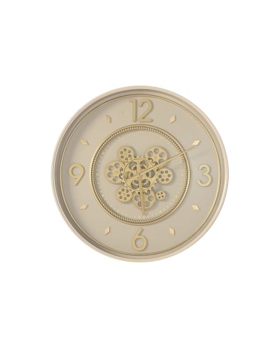 Muurklok Home ESPRIT Beige Gouden Kristal Ijzer 55,5 x 8,5 x 55,5 cm