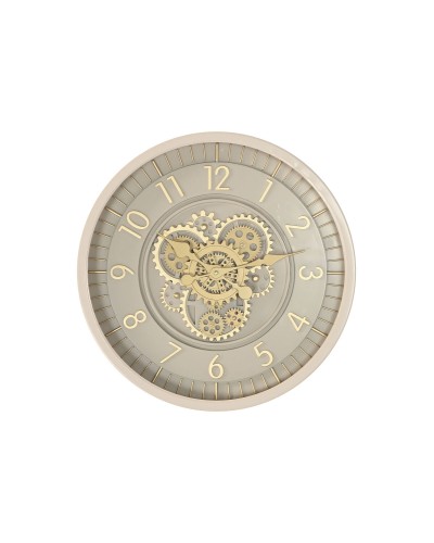 Orologio da Parete Home ESPRIT Beige Dorato Cristallo Ferro 46 x 8,5 x 46 cm