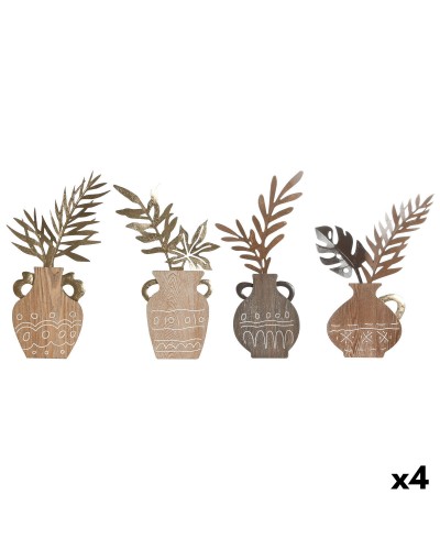 Prydnadsfigur Home ESPRIT Naturell Vas Boho 28,5 x 2 x 50 cm (4 antal)