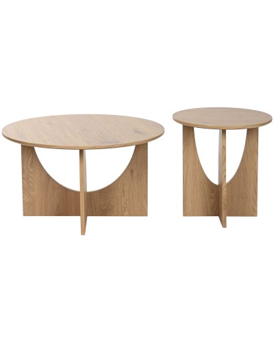 Satz mit 2 Tischen Home ESPRIT natürlich 75 x 75 x 45 cm