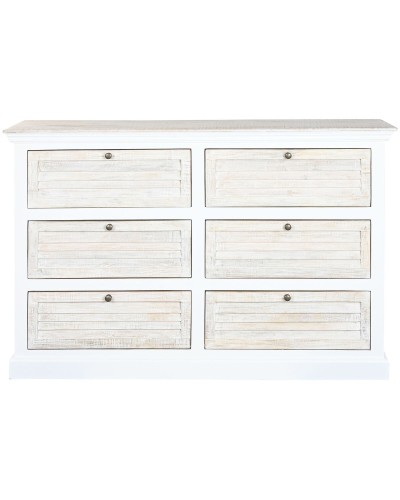 Cassettiera Home ESPRIT Bianco Naturale 150 x 40 x 100 cm