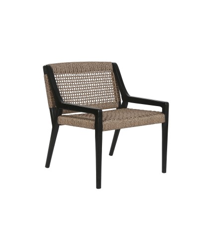 Poltrona Home ESPRIT Nero Teca Fibra sintetica 65 X 62 X 72 CM