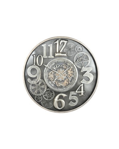 Horloge Murale Home ESPRIT Argenté Verre Fer Vintage 100 X 10 X 100 CM