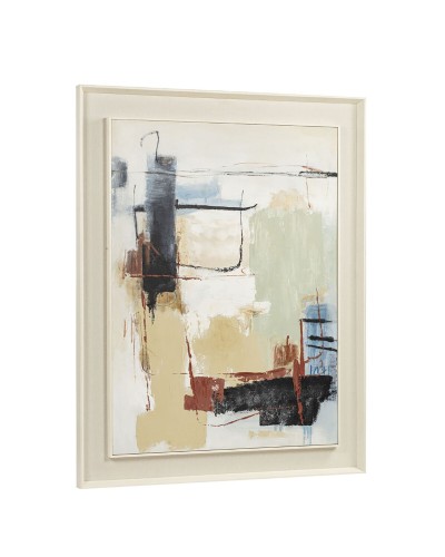 Toile Home ESPRIT Jaune Blanc Abstrait Urbaine 110 X 6 X 140 CM