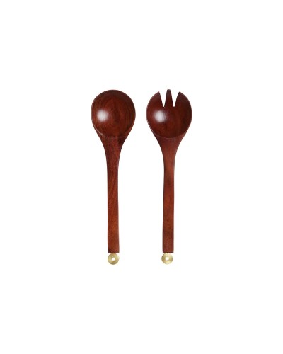 Utensilios de cocina Home ESPRIT Aluminio Acacia 32 x 8 x 2 cm