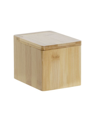 Salero con Tapa DKD Home Decor Natural Bambú 10 x 13 x 10 cm