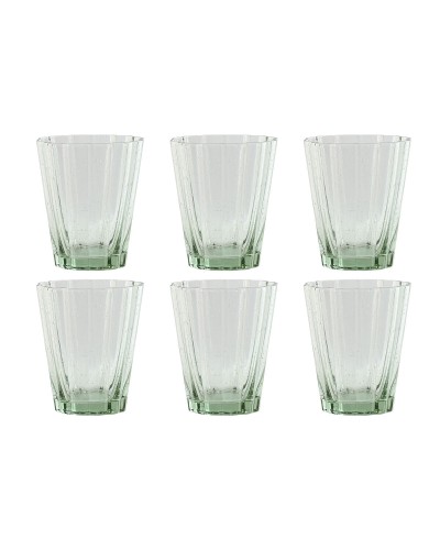 Glazenset Home ESPRIT Groen Kristal 280 ml (6 Stuks)
