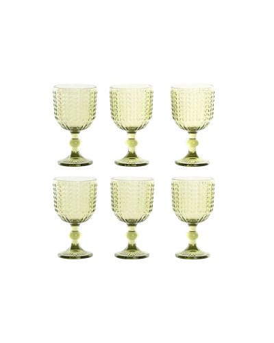 Set de Verres Home ESPRIT Vert Verre 380 ml (6 Unités)