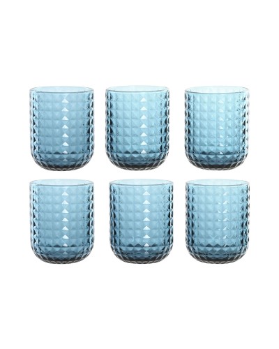 Glazenset Home ESPRIT Blauw Kristal 275 ml (6 Stuks)