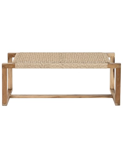 Kruk Home ESPRIT Bruin Synthetische vezel Vezel Teakhout 120 x 40 x 45 cm