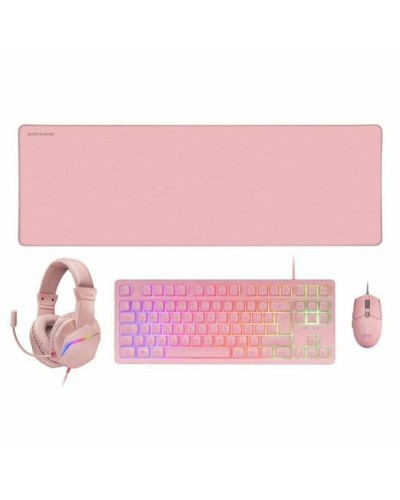 Gaming-pack Mars Gaming MCPRGB3PES Multicolour Rosa Qwerty Spanska (4 antal)