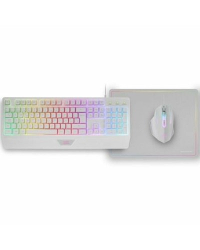 Clavier Mars Gaming MCP124WES Blanc Multicouleur Espagnol Qwerty (3 Unités)