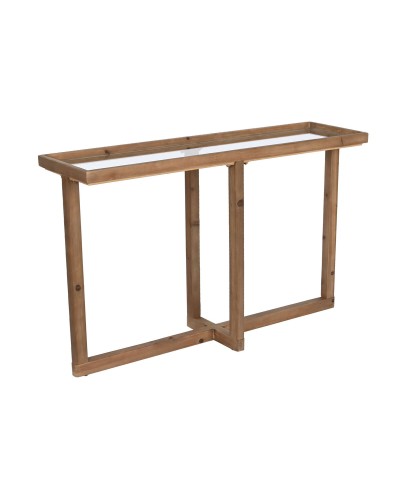 Console Home ESPRIT Marron Verre Sapin 120 x 33 x 75 cm