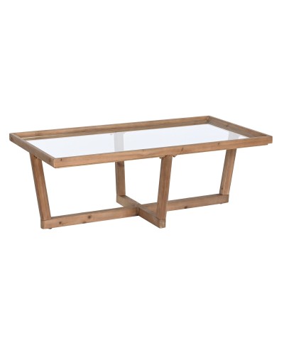Mesa de Centro Home ESPRIT Cristal Abeto 120 x 60 x 43 cm