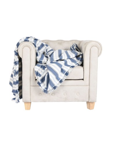 Decke Home ESPRIT Blau Grau Streifen