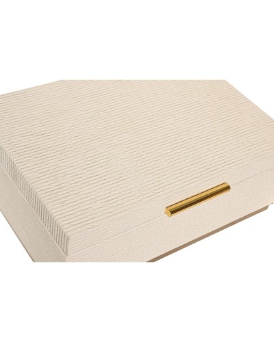 Boîte à bijoux Home ESPRIT Blanc Doré Bois (2 Unités)