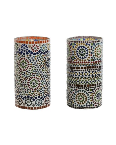 Lampe de bureau Home ESPRIT Multicouleur Verre 25 W 220 V 15 x 15 x 30 cm (2 Unités)