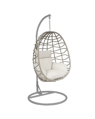 Chaise de jardin Home ESPRIT Crème Gris clair 93 X 70 X 122 CM