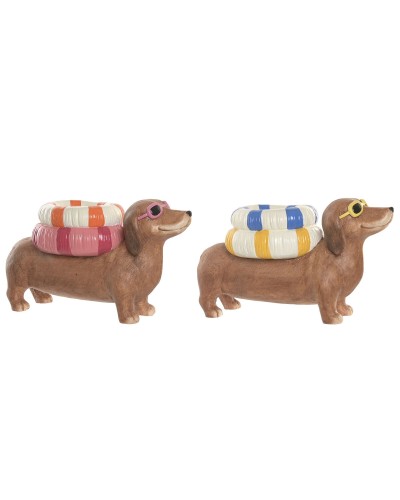 Grondlegger Home ESPRIT Blauw Oranje Magnesium Mediterrane 52 X 20,5 X 28,5 CM (2 Stuks)