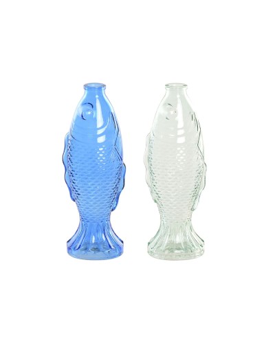 Vaas Home ESPRIT Blauw Turkoois Kristal Mediterrane 10 X 7 X 26,3 CM (2 Stuks)