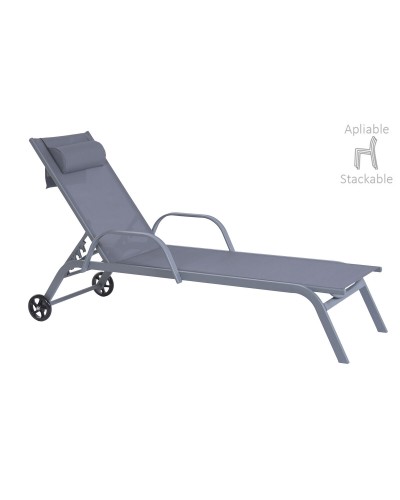 Chaise longue Home ESPRIT Gris clair 199 X 63 X 101 CM