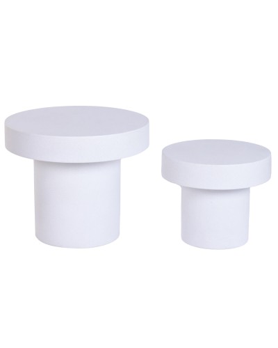 Set of 2 tables Home ESPRIT Valkoinen 60 x 60 x 50 cm (2 osaa)
