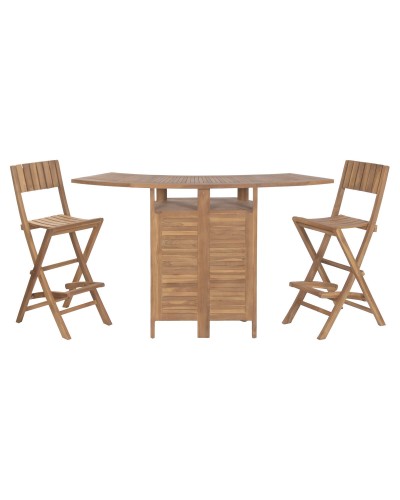 Tisch-Set mit 2 Stühlen Home ESPRIT Teakholz 95 X 70 X 108 CM