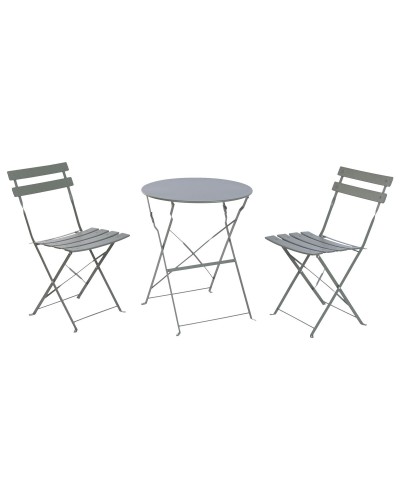 Table set with 2 chairs Home ESPRIT Green Metal 60 x 60 x 71 cm