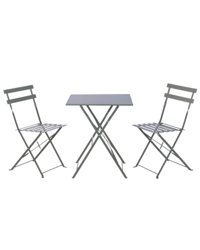 Pöytäsetti 2 tuolilla Home ESPRIT Vihreä Metalli 60 x 60 x 71 cm