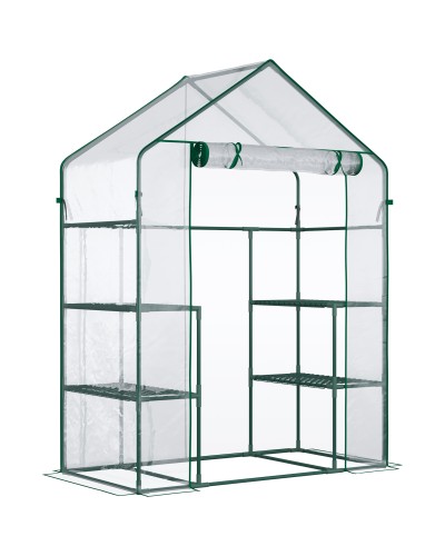  Serra da Giardino in PE Impermeabile e Anti UV con Accessori Montaggio, 142x73x195 cm, Verde