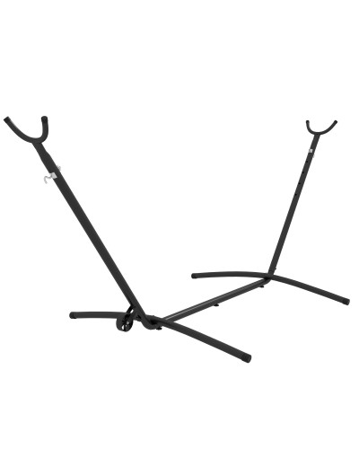  Supporto per Amaca da 330 cm max con 6 Fori e Rotelle, in Metallo, 290x120x115 cm, Nero