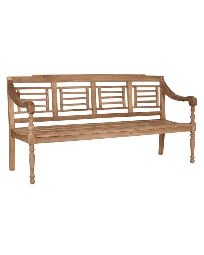 Bänk Home ESPRIT Naturell Teak Gravyr 200 x 65 x 101 cm