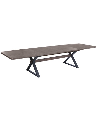 Table de Salle à Manger Home ESPRIT Marron Noir Métal Bois MDF 200 X 97 X 75 CM